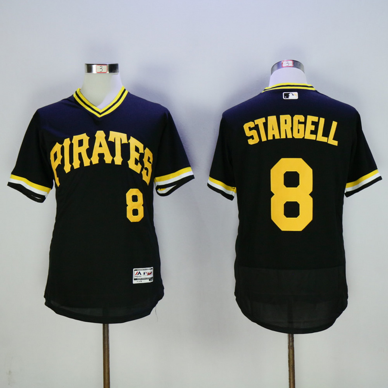 Men Pittsburgh Pirates 8 Stargell Black Elite MLB Jerseys